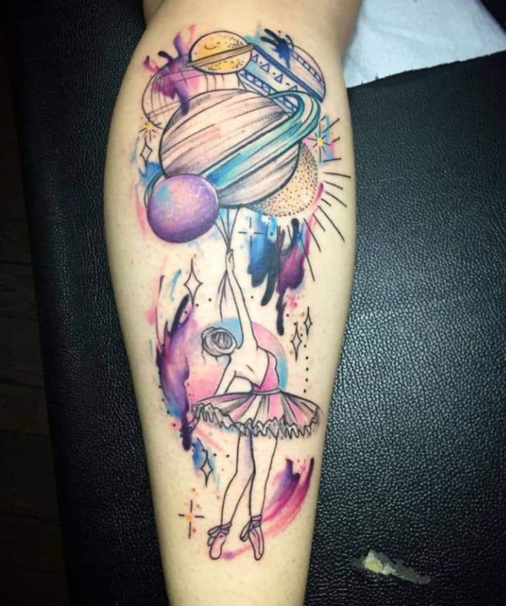 тату балерина сзади ноги