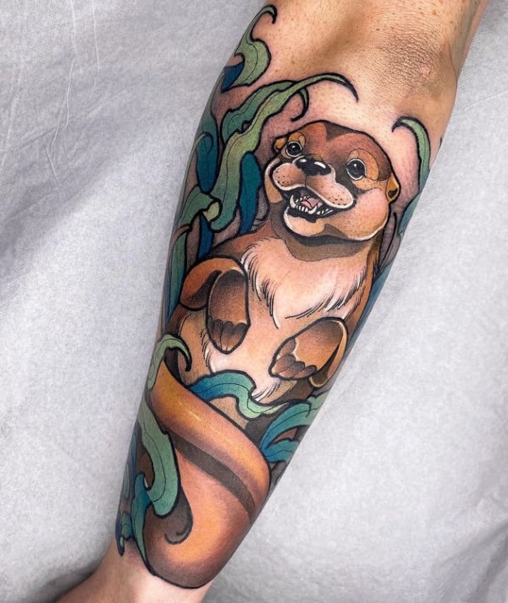 выдра тату цвет