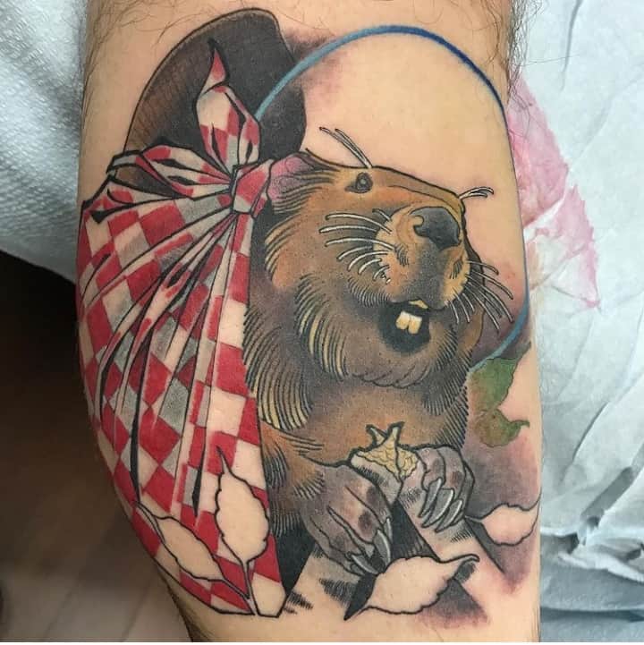 татуировка бобер