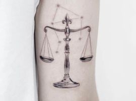 весы зодиак тату чб