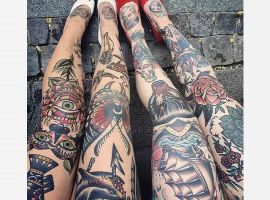 тату на коленях женские