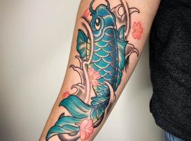 Карт кои цветная тату