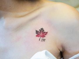 татировка листочек