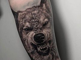 оскал волк тату