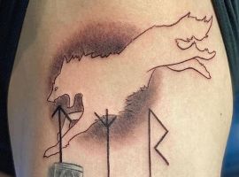 прыгающий волк тату и руны