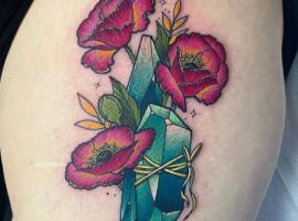 Тату кристалл цветок