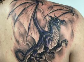 креативное тату дракон