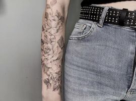 цветы тату предплечье