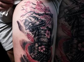тату ориентал самурай