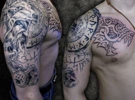 рукав тату чб