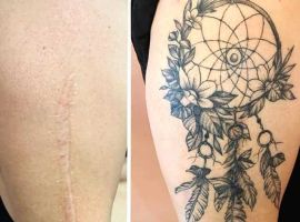 тату на шраме ловец снов