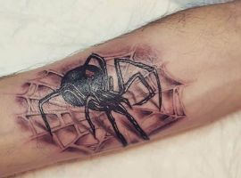 паук в паутине тату