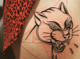 Тату рысь для девушек