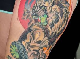 Тату цветная химера