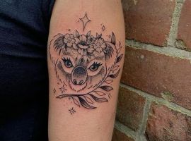 тату коала на руке