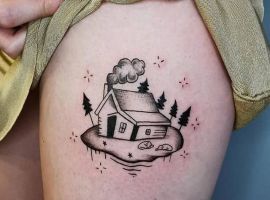 тату дом чб