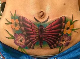 тату на животе