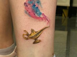 золотая лампа тату