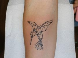 Тату оригами журавль