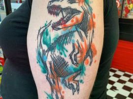 тату динозавр графика