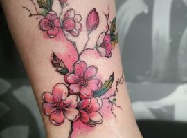 тату символ жизни сакура