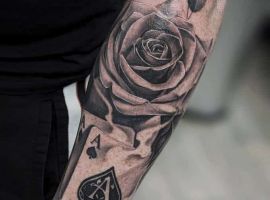 тату туз пик и роза