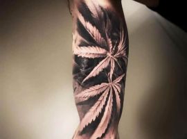 конопля тату реализм