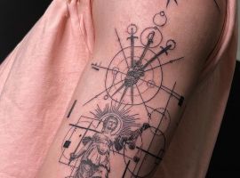 тату геометрія плече