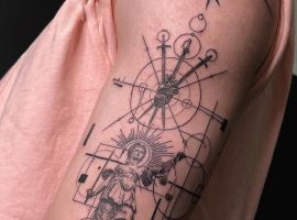 тату геометрія плече