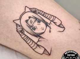 тату аніме чб
