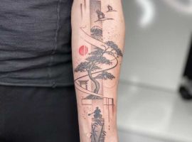 тату японське на передпліччі