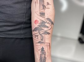 тату японське на передпліччі