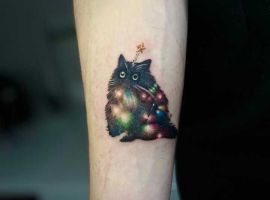 тату новорічний котик