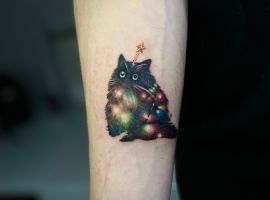 тату новорічний котик