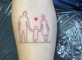 тату сім'я силует
