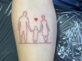 тату сім'я силует