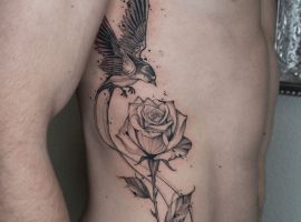 Троянда і птах