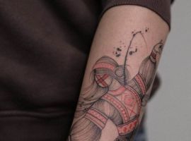 Модель тату з змією та мечем у салоні Тату Cалон Альянс, створена майстром Русланом. мотанка тату