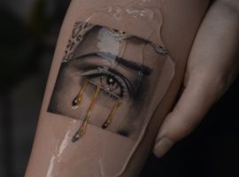 тату око реалізм чб