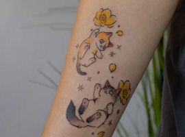 тату котики кольорові