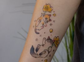 тату котики кольорові
