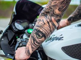 тату рукав чб реалізм