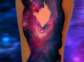 тату силуети космос