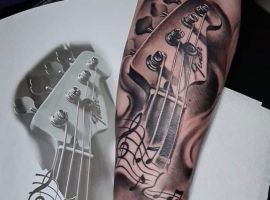 тату гитара реализм