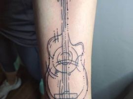 тату гитара графика