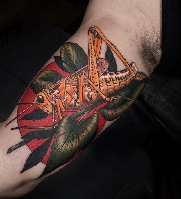 Кузнечик тату цвет