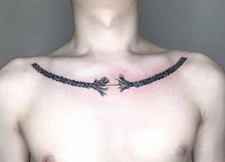 разорванная веревка тату